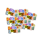 Colorful cut-out letters spelling 'Canned Goods' on a white background