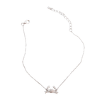 A delicate silver chain bracelet featuring a small Maryland Blue Crab pendant, displayed on a clean white background.