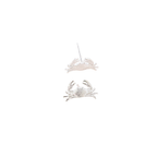 A pair of silver-toned Maryland Blue Crab stud earrings, shown against a plain white background.
