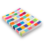 Journal with cover of Pantone color chip swatches on a white background 