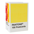 Pantone 100 postcards packaging with a yellow cover on a white background