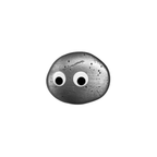 Pin of Rock with googly eyes from A24 Everything Everywhere All At Once on a white background