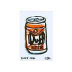 Linoprint of a Duff Beer can with 'Duff Can' text on a white background